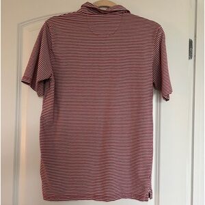 Boys size 16 dried in dryer so fits a 12-14 burgundy and white stipe shirt